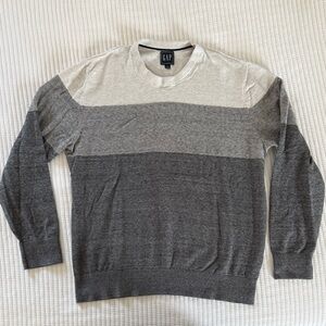 GAP Men's Crewneck Sweater in Gray Tones